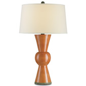 Contemporary Upbeat Orange Table Lamp - Currey & Company 6351