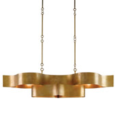 Contemporary Grand Lotus Oval Chandelier Island Light - Currey & Company 9000-0046