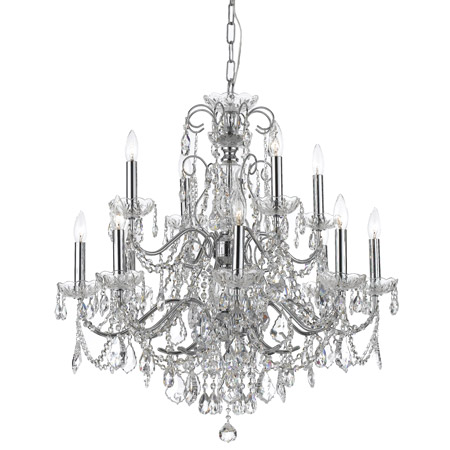 Crystorama 3228-CH-CL-MWP Crystal Imperial 12 Light Crystal Chrome Chandelier