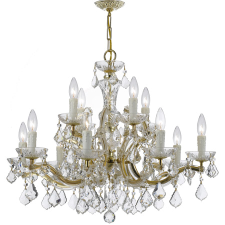 Crystorama 4379-GD-CL-MWP Crystal Maria Theresa 12 Light Clear Crystal Gold Chandelier