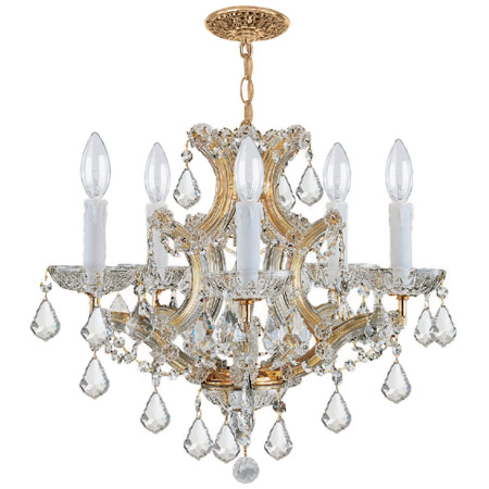 Crystorama 4405-GD-CL-MWP Crystal Maria Theresa 6 Light Clear Crystal Gold Chandelier