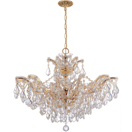 Crystorama 4439-GD-CL-MWP Crystal Maria Theresa 6 Light Clear Crystal Gold Chandelier