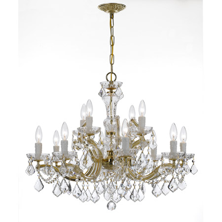 Crystorama 4479-GD-CL-MWP Crystal Maria Theresa 12 Light Clear Crystal Chandelier