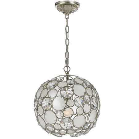 Crystorama 527-SA Palla 1 Light Antique Silver Sphere Mini Chandelier