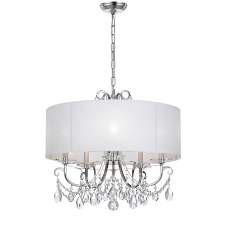 Crystorama 6625-CH-CL-MWP Othello 5 Light Clear Crystal Polished Chrome Chandelier