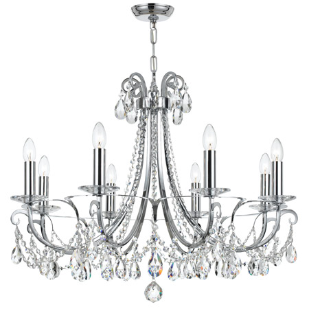 Crystorama 6828-CH-CL-MWP Othello 8 Light Clear Crystal Polished Chrome Chandelier
