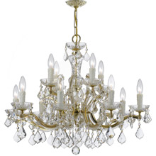 Crystorama 4379-GD-CL-MWP Crystal Maria Theresa 12 Light Clear Crystal Gold Chandelier