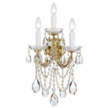 Crystorama 4423-GD-CL-MWP Crystal Maria Theresa 3 Light Clear Crystal Gold Sconce