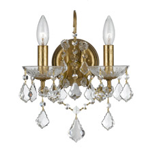 Crystorama 4452-GA-CL-MWP Filmore 2 Light Clear Crystal Gold Sconce