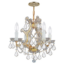 Crystorama 4474-GD-CL-MWP Crystal Maria Theresa 4 Light Clear Crystal Gold Mini Chandelier