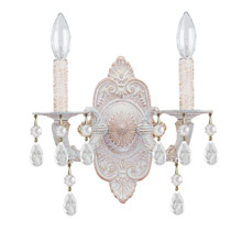 Crystorama 5022-AW-CL-MWP Paris Market 2 Light Clear Crystal White Sconce