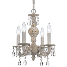Crystorama 5024-AW-CL-MWP Paris Market 4 Light Clear Crystal White Mini Chandelier