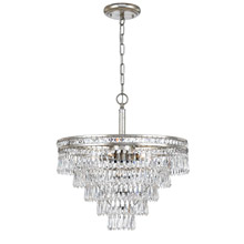 Crystorama 5264-OS-CL-MWP Crystal Mercer 6 Light Hand Cut Crystal Silver Convertible Chandelier