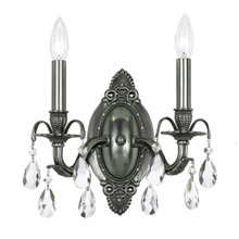 Crystorama 5562-PW-CL-MWP Crystal Dawson 2 Light Clear Crystal Pewter Sconce