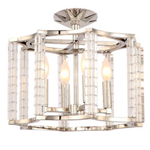 Crystorama 8854-PN_CEILING Carson Polished Nickel 4 Light Ceiling Mount Convertible