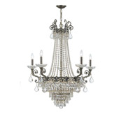 Crystal Majestic 13 Light Clear Crystal Brass Chandelier - Crystorama 1486-HB-CL-MWP