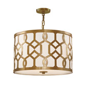 Libby Langdon for Crystorama Jennings 3 Light Aged Brass Chandelier - 2265-AG