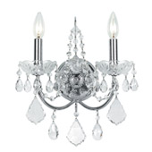 Crystal Imperial 2 Light Clear Crystal Chrome Sconce - Crystorama 3222-CH-CL-MWP