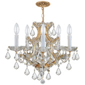 Crystal Maria Theresa 6 Light Clear Crystal Gold Chandelier - Crystorama 4405-GD-CL-MWP