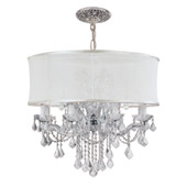 Traditional Brentwood 12 Light Smooth Shade Chrome Chandelier - Crystorama 4489-CH-SMW-CLM