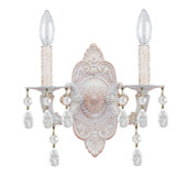 Paris Market 2 Light Clear Crystal White Sconce - Crystorama 5022-AW-CL-MWP