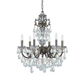 Crystal Legacy 6 Light Clear Crystal Bronze Chandelier - Crystorama 5196-EB-CL-MWP