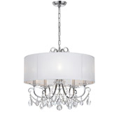 Contemporary Othello 5 Light Clear Crystal Polished Chrome Chandelier - Crystorama 6625-CH-CL-MWP