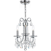 Contemporary Othello 3 Light Clear Crystal Polished Chrome Mini Chandelier - Crystorama 6823-CH-CL-MWP