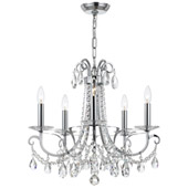 Contemporary Othello 5 Light Clear Crystal Polished Chrome Chandelier - Crystorama 6825-CH-CL-MWP