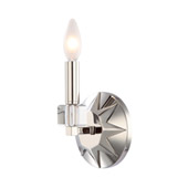 Contemporary Carson Polished Nickel 1 Light Sconce - Crystorama 8851-PN