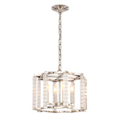 Contemporary Carson Polished Nickel 4 Light Mini Chandelier Convertible - Crystorama 8854-PN