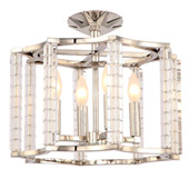 Contemporary Carson Polished Nickel 4 Light Ceiling Mount Convertible - Crystorama 8854-PN_CEILING