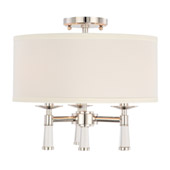 Transitional Baxter 3 Light Polished Nickel Ceiling Mount - Crystorama 8863-PN_CEILING