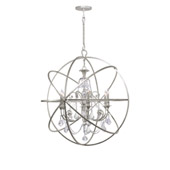 Industrial Solaris 6 Light Crystal Silver Sphere Chandelier - Crystorama 9219-OS-CL-MWP