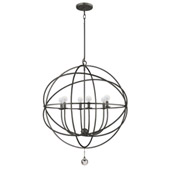 Industrial Solaris 6 Light Bronze Sphere Chandelier - Crystorama 9228-EB