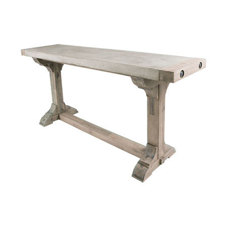 ELK Home 157-020 Gusto Pirate Concrete and Wood Console Table with Waxed Atlantic Finish