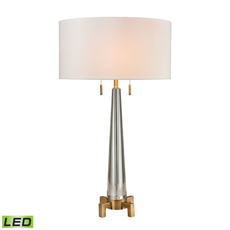 ELK Home D2682-LED Bedford Solid Crystal LED Table Lamp in Aged Brass