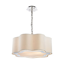 ELK Home 1140-019 Villoy 6 Light Drum Pendant In Polished Stainless Steel And Nickel