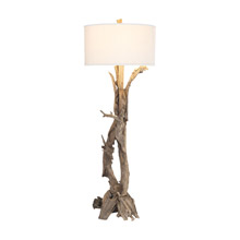 ELK Home 7011-291 Hounslow Heath Natural 68-In Teak Root Floor Lamp with White Fabric Shade