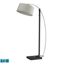 ELK Home D2183-LED Logan Square LED Floor Lamp In Dark Brown With Off-White Linen Shade