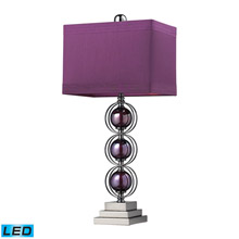 ELK Home D2232-LED Alva Contemporary LED Table Lamp In Black Nickel And Purple