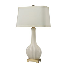 ELK Home D2596 Fluted Ceramic Table Lamp in White Glaze