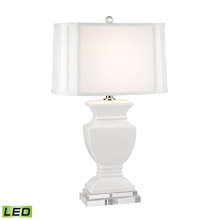 ELK Home D2634-LED Ceramic LED Table Lamp in Gloss White And Crystal