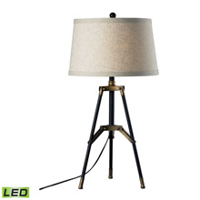 ELK Home D309-LED Functional Tripod LED Table Lamp in Restoration Black And Aged Gold