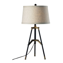 ELK Home D309 Functional Tripod Table Lamp In Restoration Black And Aged Gold