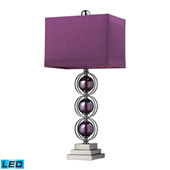Transitional Alva Contemporary LED Table Lamp In Black Nickel And Purple - ELK Home D2232-LED