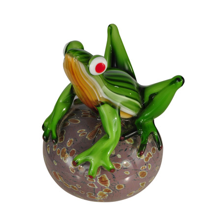 Dale Tiffany AS13075 Glass Frog on Ball Figurine
