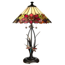 Dale Tiffany TT10793 Tiffany Floral with Dragonfly Table Lamp