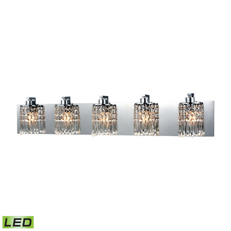 Elk Lighting 11239/5-LED Crystal Optix 5 Light LED Vanity In Polished Chrome