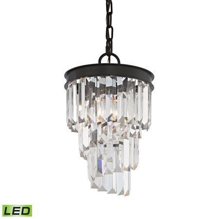 Elk Lighting 14216/1-LED Crystal Palacial 1 Light LED Pendant In Oil Rubbed Bronze